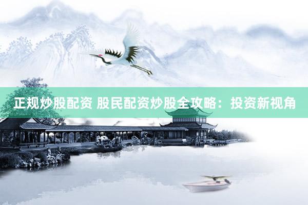 正规炒股配资 股民配资炒股全攻略：投资新视角